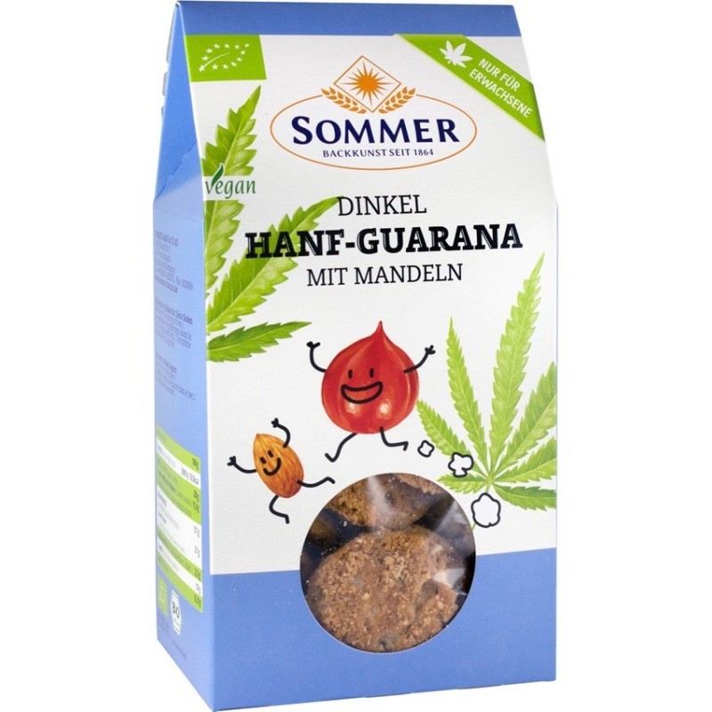 Biscuiti BIO cu Canepa si Guarana, 150 g, Sommer
