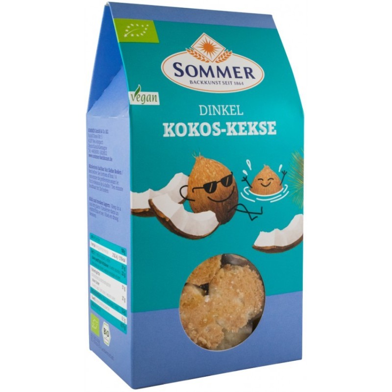 Biscuiti BIO din Grau Spelta si Cocos, 150 g, Sommer