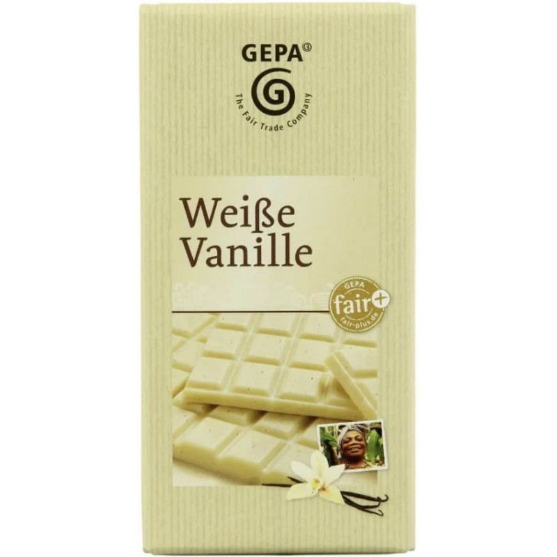 Ciocolata Alba cu Vanilie, 100 g, Gepa
