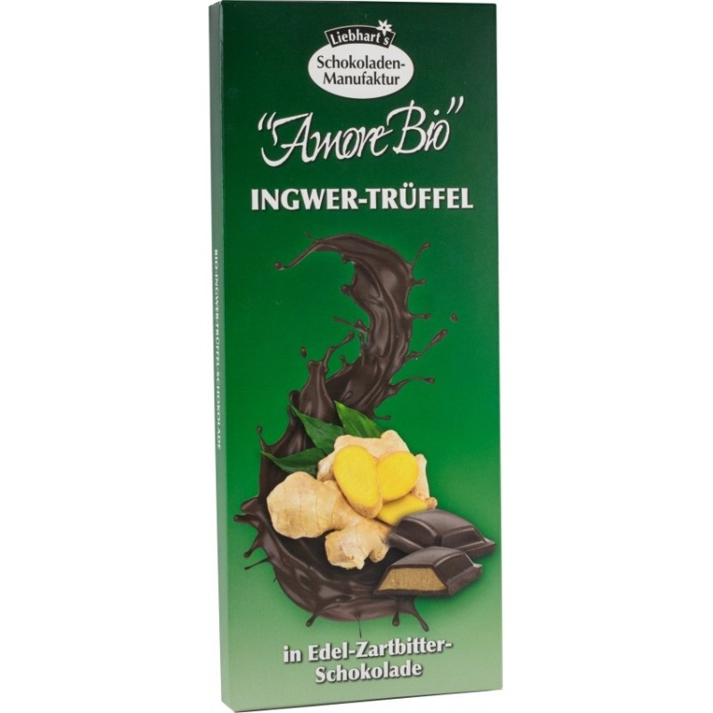 Ciocolata BIO Amaruie Fina cu Ghimbir si Trufe, 100 g, Liebhart's Amore Bio