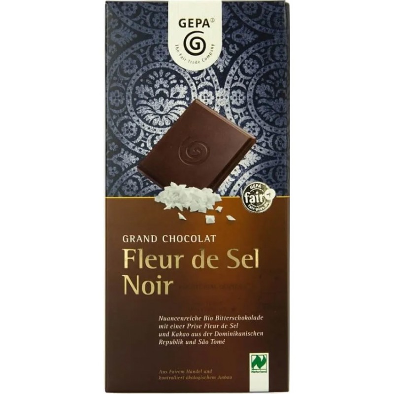 Ciocolata BIO Neagra, Fleur de Sel Noir, 100 g, Gepa