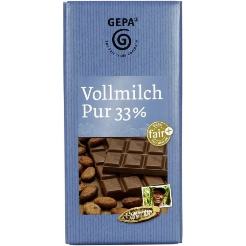 Ciocolata cu Lapte 33% Cacao, 100 g, Gepa
