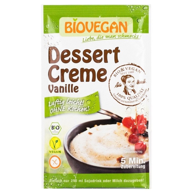 Crema BIO pentru Desert cu Aroma de Vanilie, 52 g, Biovegan