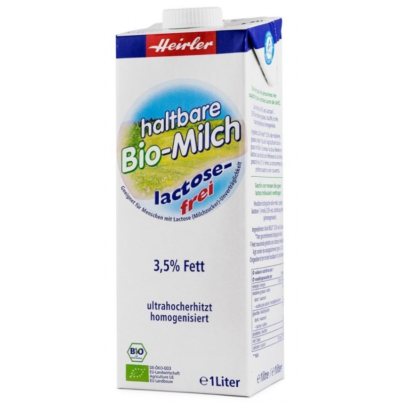Lapte BIO fara Lactoza, 3.5% Grasime, 1 l, Heirler