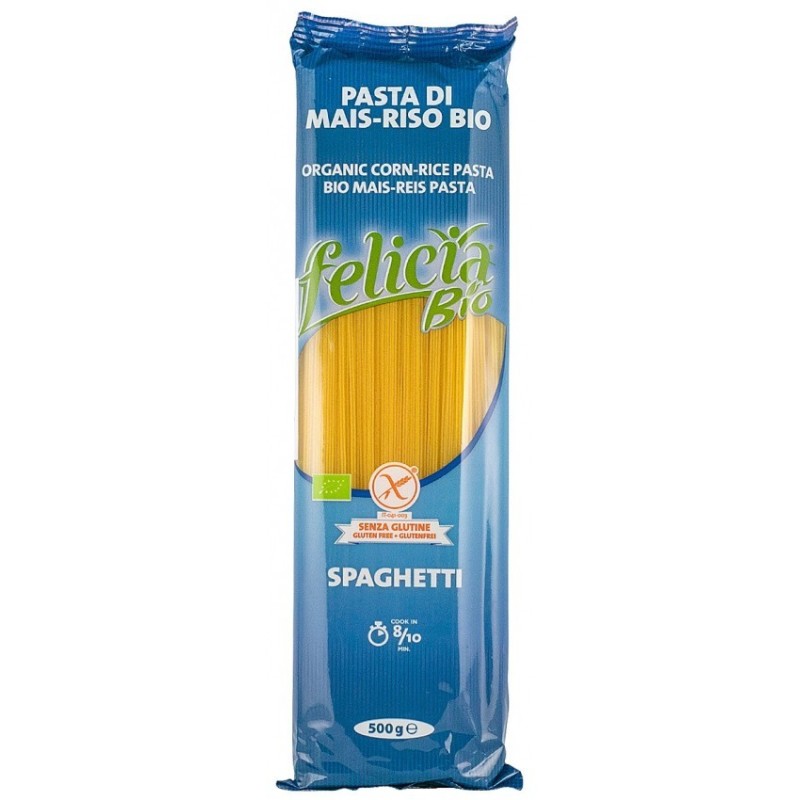 Spaghetti BIO, fara Gluten, din Faina de Malai si Orez, 500 g, Felicia