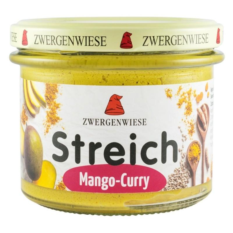 Crema Tartinabila BIO Vegetala cu Mango si Curry, 180 g, Zwergenwiese