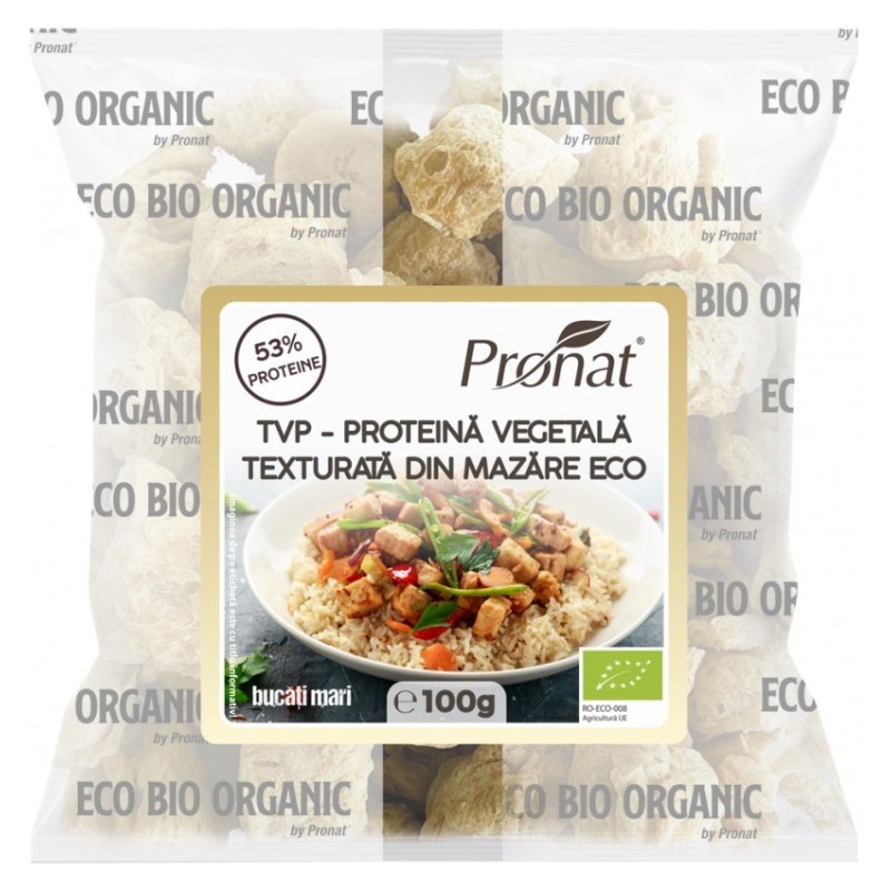 TVP Proteina Vegetala Texturata din Mazare BIO, 100 g, Pronat