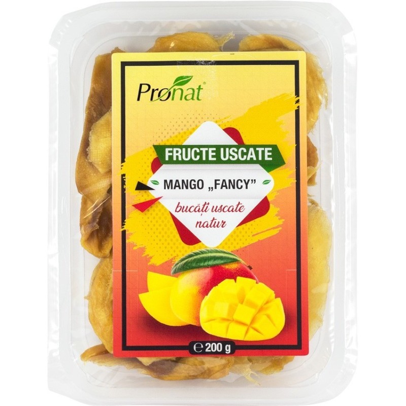 Fructe Uscate Natur, Mango Fancy, 200 g, Pronat