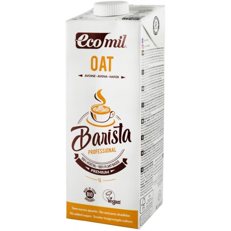 Barista, Bautura Vegetala BIO de Ovaz pentru Cafea, 1 l, Ecomil
