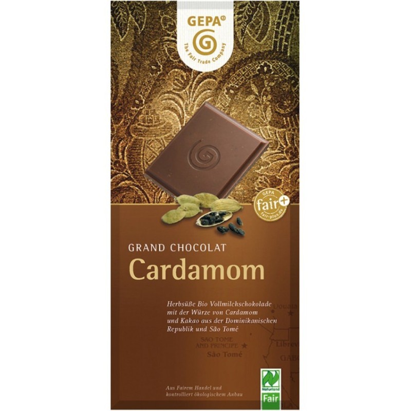 Ciocolata BIO cu Lapte si Cardamon, 100 g, Gepa