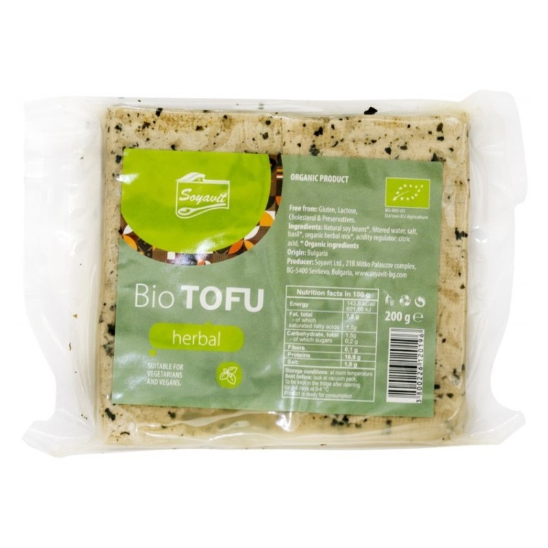 Tofu BIO cu Verdeturi, 200 g, Soyavit
