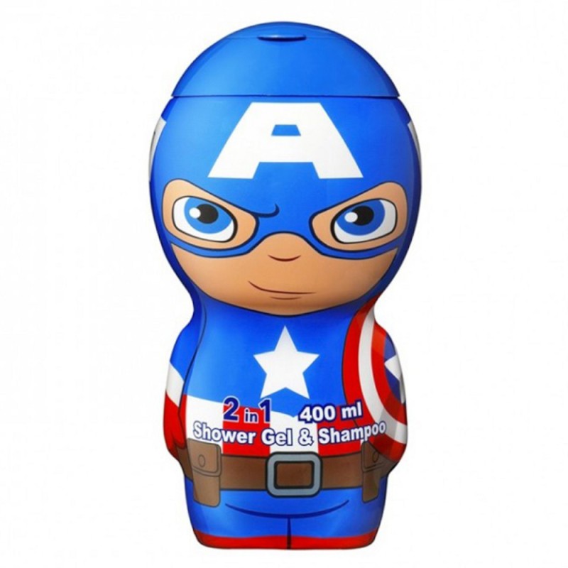 Gel de Dus si Sampon Captain America, cu Figurina 2D, 400 ml