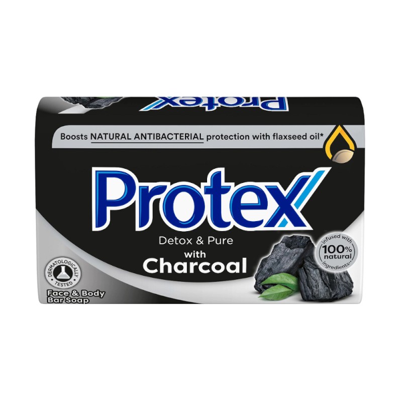 Sapun Solid Protex Detox & Pure Charcoal Antibacterian, 90 g