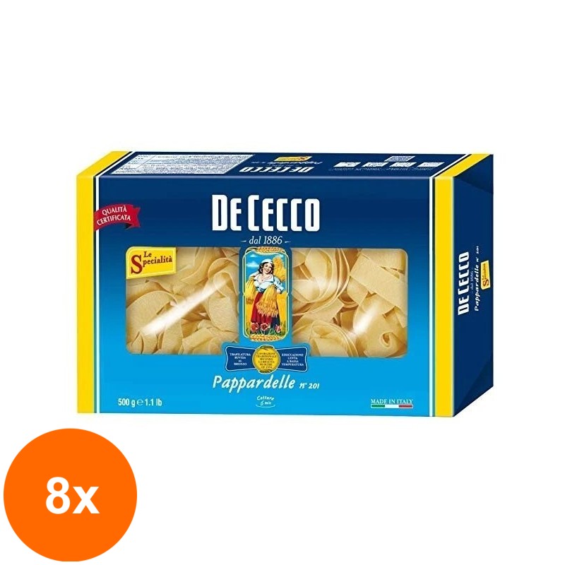 Set 8 x Paste Nidi Semola Pappardelle De Cecco 500 g