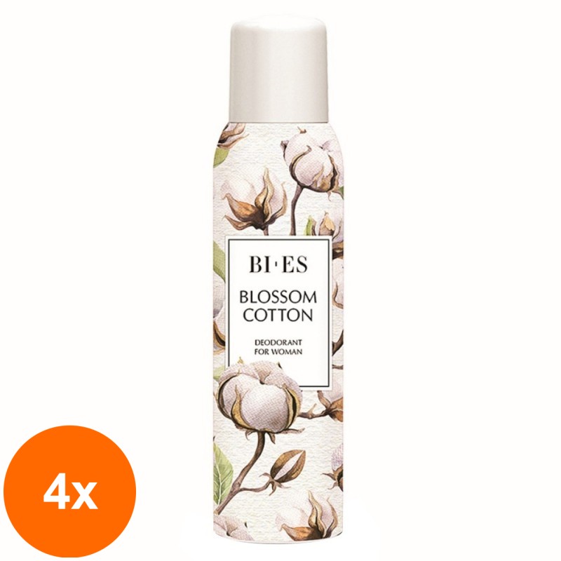 Set 4 x Deodorant Spray Bi-Es Blossom Cotton, 150 ml