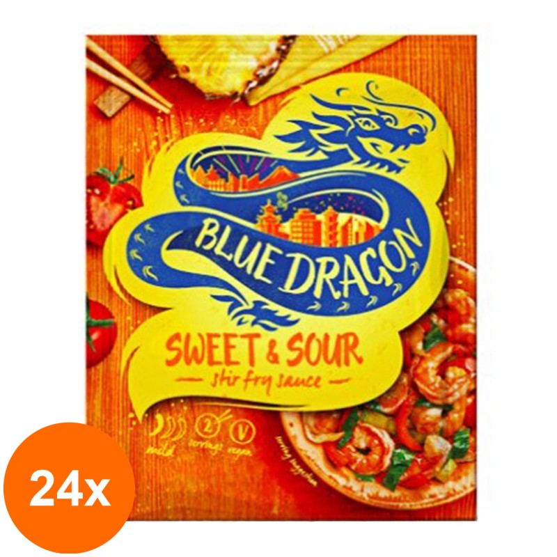 Set 24 x Stir Fry Sos Sweet & Sour Plic Blue Dragon, 120 g