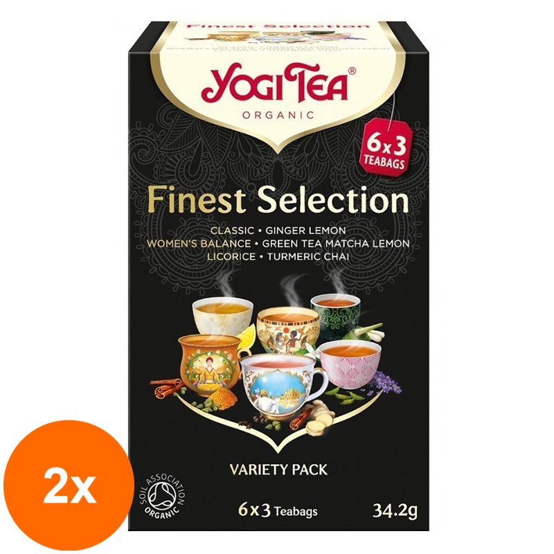 Set 2 x Selectie de Ceaiuri Bio Finest Selection, Yogi Tea, 6 x 3 Plicuri, 34.2 g