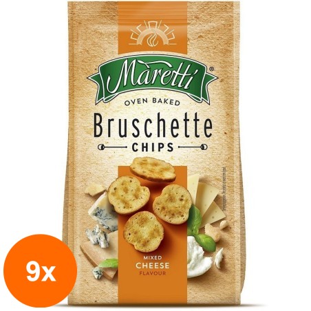 Set 9 x Bruschette Maretti cu Aroma Mixed Cheese 70 g...