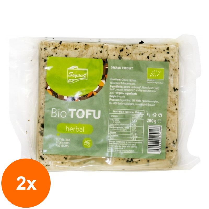 Set 2 x Tofu BIO cu Verdeturi, 200 g, Soyavit