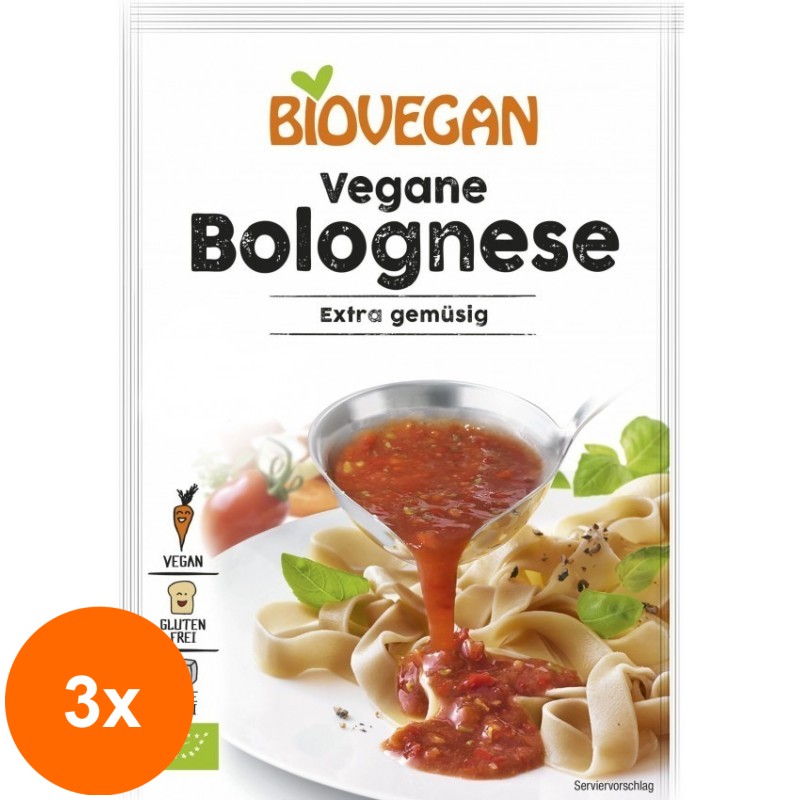 Set 3 x Sos BIO Bolognese, Vegan,  33 g, Biovegan