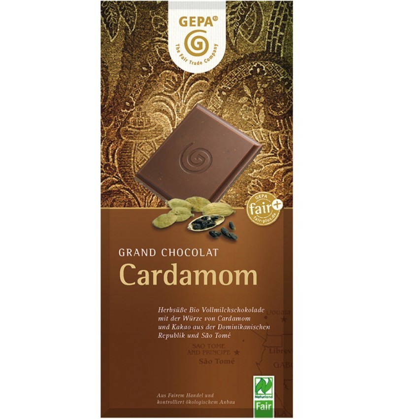 Set 2 x Ciocolata BIO cu Lapte si Cardamon, 100 g, Gepa