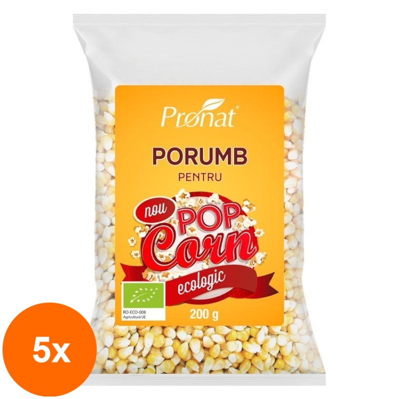 Set 5 x Porumb BIO pentru Popcorn, 200 g, Pronat