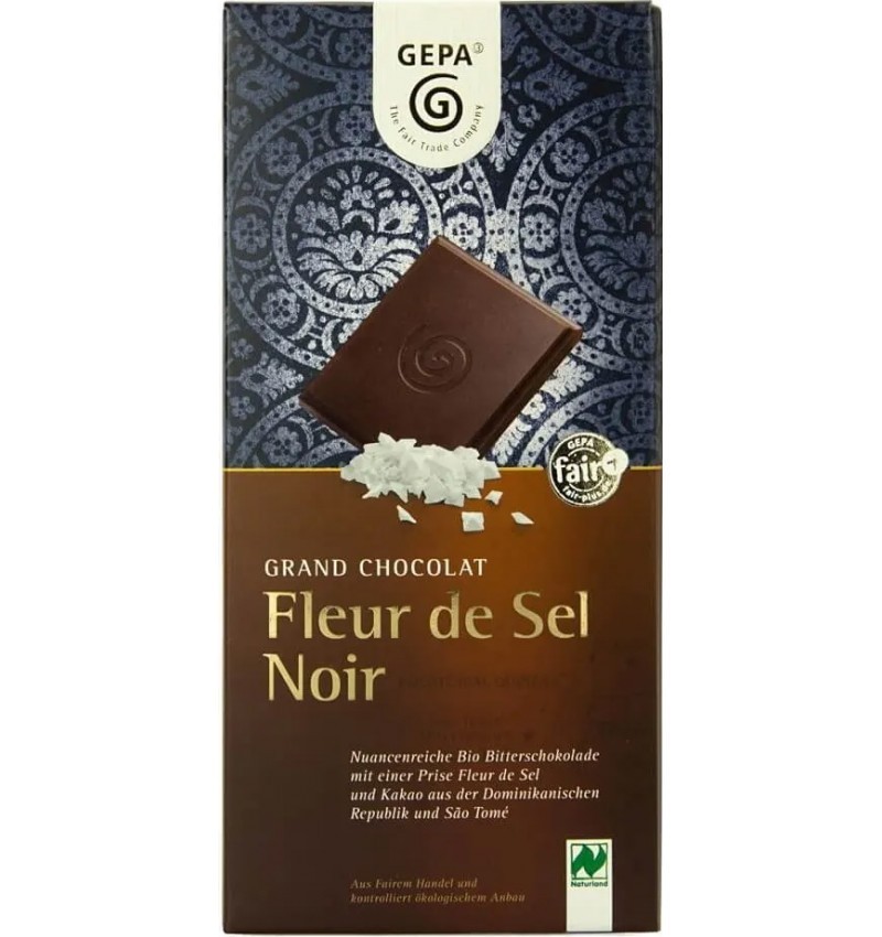 Set 2 x Ciocolata BIO Neagra, Fleur de Sel Noir, 100 g, Gepa
