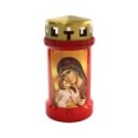 Candela Bolsius cu Capac Maica Domnului Auriu - Rosu