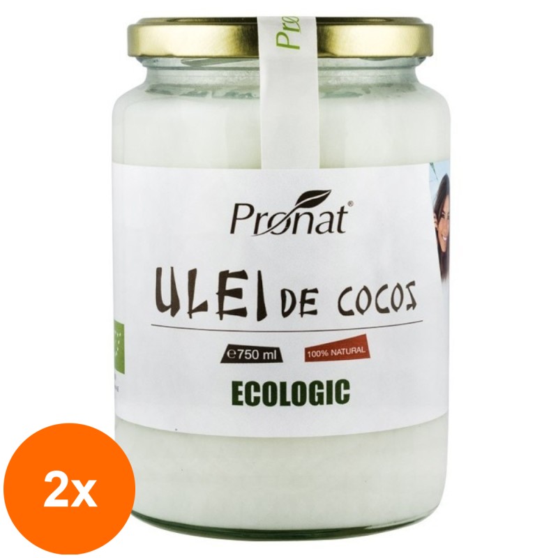 Set 2 x Ulei de Cocos Bio Rbd Pronat, 750 ml