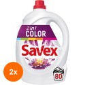 Set 2 x Detergent Lichid Savex 2 in 1 Color, 80 Spalari, 4.4 l