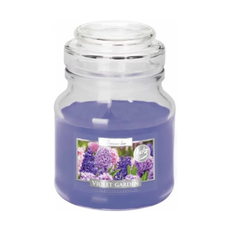 Lumanare Parfumata in Pahar cu Capac, Violet Garden, 28 Ore
