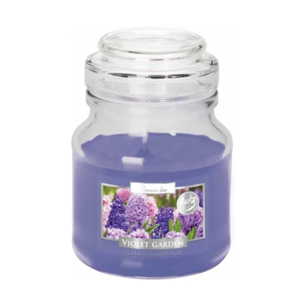 Lumanare Parfumata in Pahar cu Capac, Violet Garden, 28 Ore