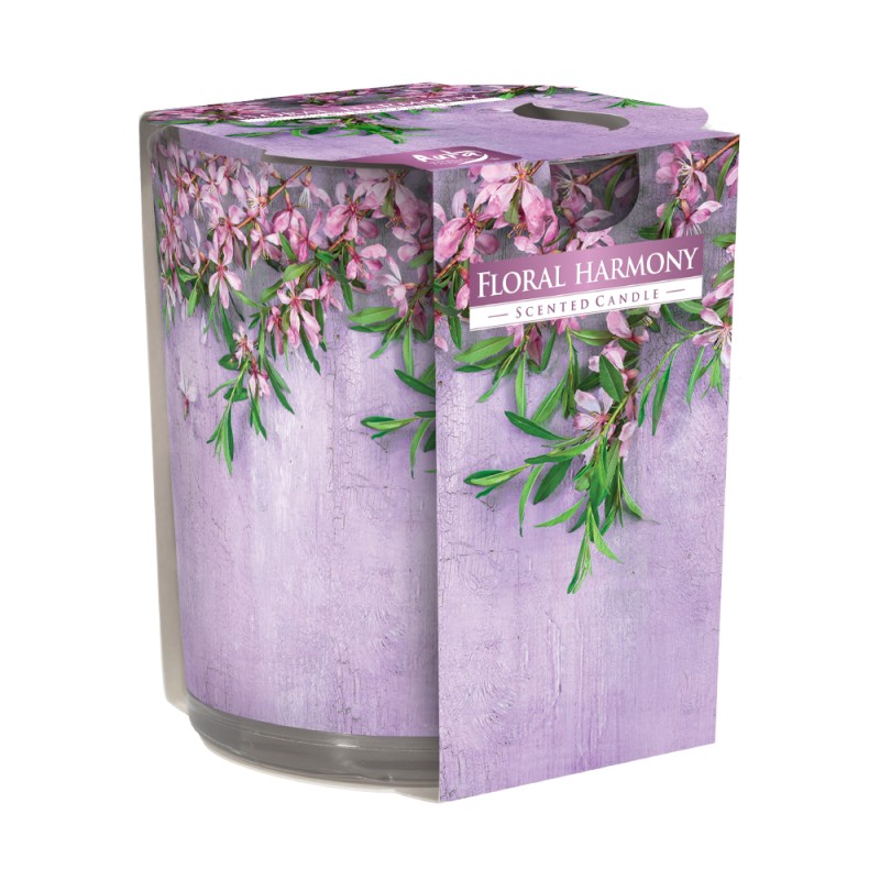 Lumanare Parfumata in Pahar Imprimat, Floral Harmony, 22 Ore