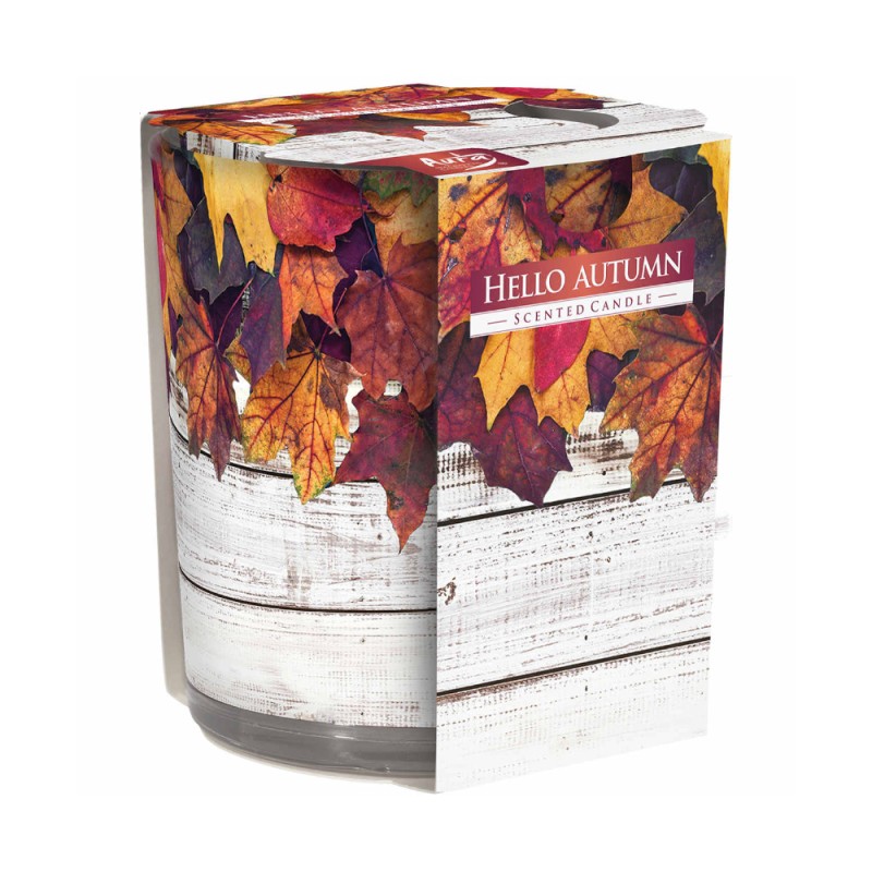 Lumanare Parfumata in Pahar Imprimat, Hello Autumn, 22 Ore