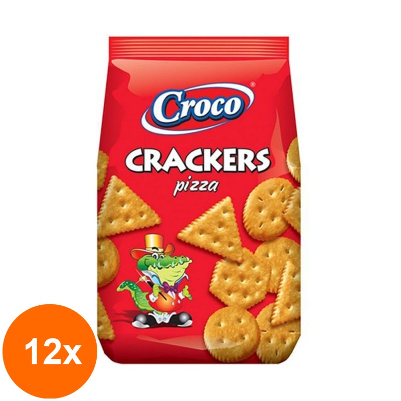 Set 12 x Biscuiti cu Pizza Croco Crackers, 100 g