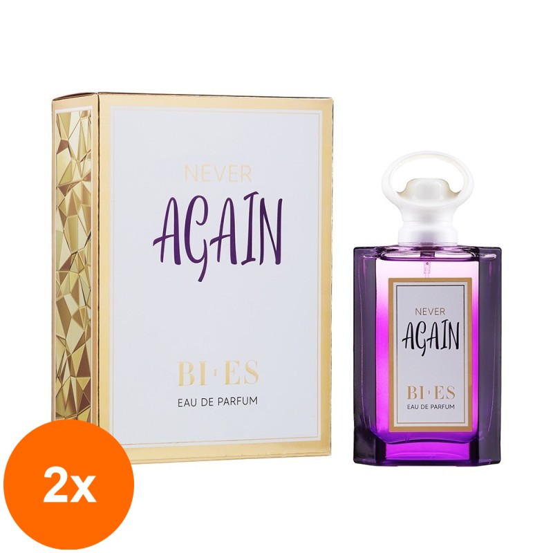 Set 2 x 100 ml Apa de Parfum Bi-es Never Again, pentru Femei