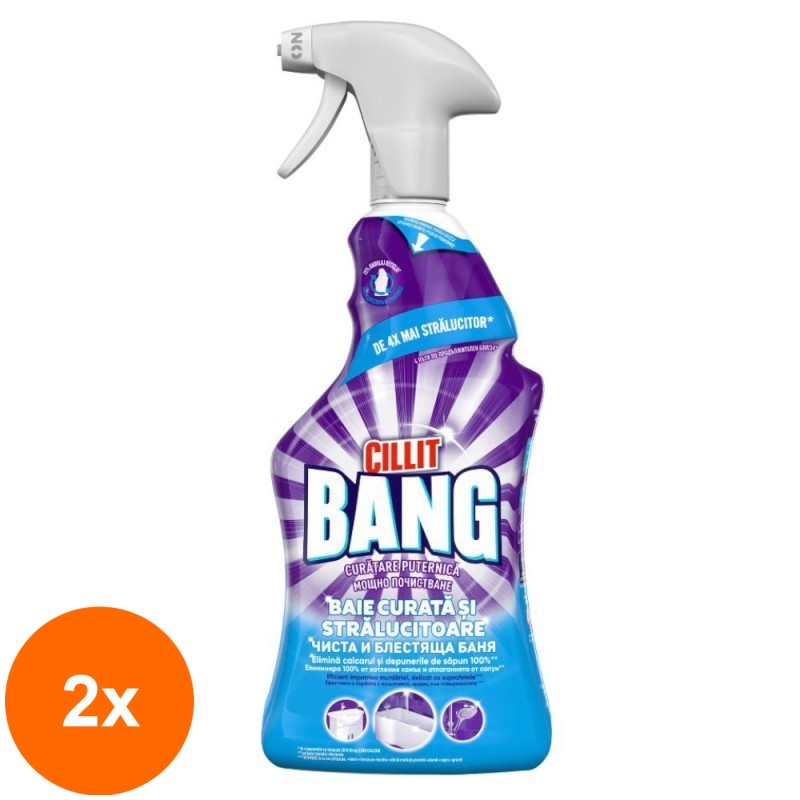 Set 2 x Spray Cillit Bang Shine pentru Baie, 750 ml