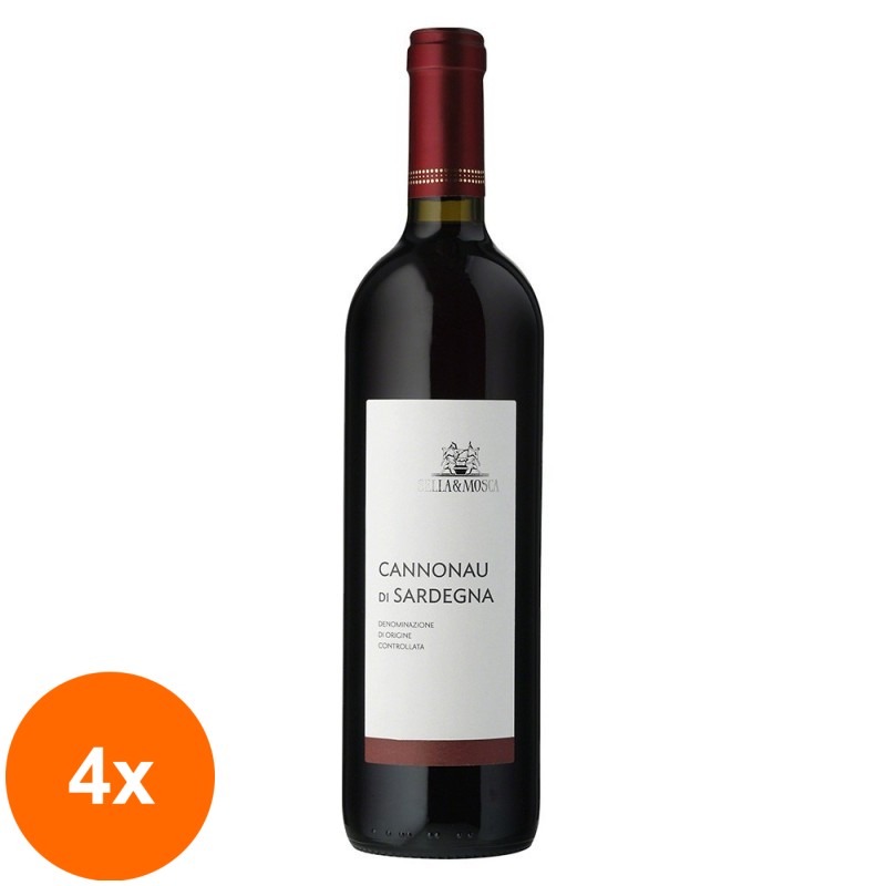 Set 4 x Vin Rosu Sella&Mosca Cannonau Di Sardegna DOC, Sec, 0.75 l