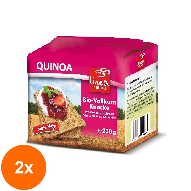 Set 2 x Paine Bio Crocanta din Faina Integrala de Quinoa, 200 g Linea Natura