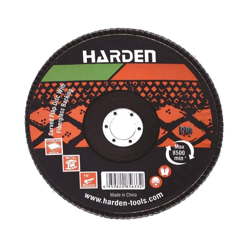 Disc Abraziv pentru Finisare, Profesional, Harden, 115 mm, 22.2 mm, Granulatie 40