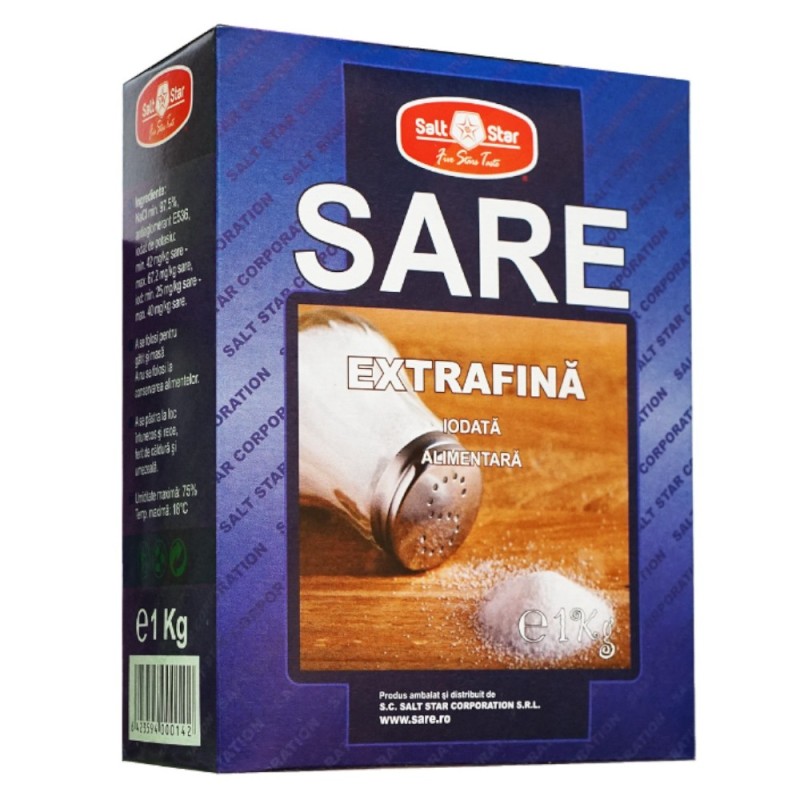 Sare Extrafina Iodata Salt Star, 1 kg