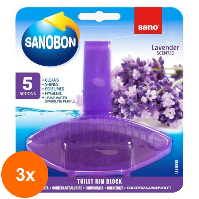 Set 3 x Odorizant WC Sano Bon Purple Lavender, 55 g