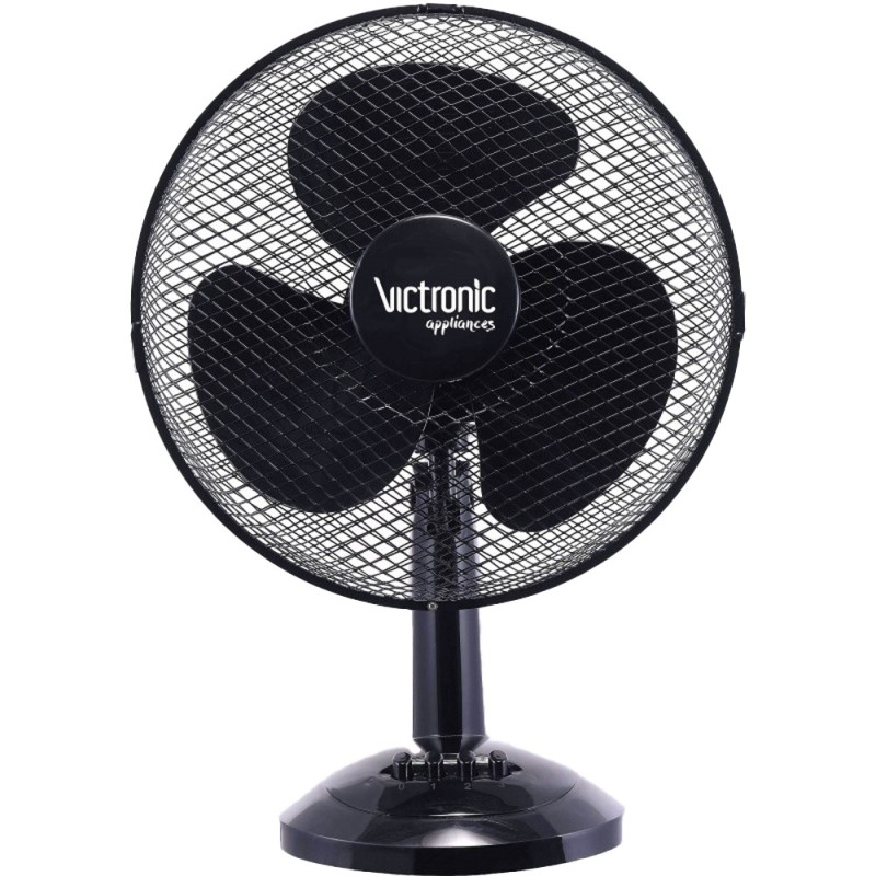 Ventilator pentru Birou Victronic, 30 cm, 3 Trepte de Viteza, 40 W, Negru