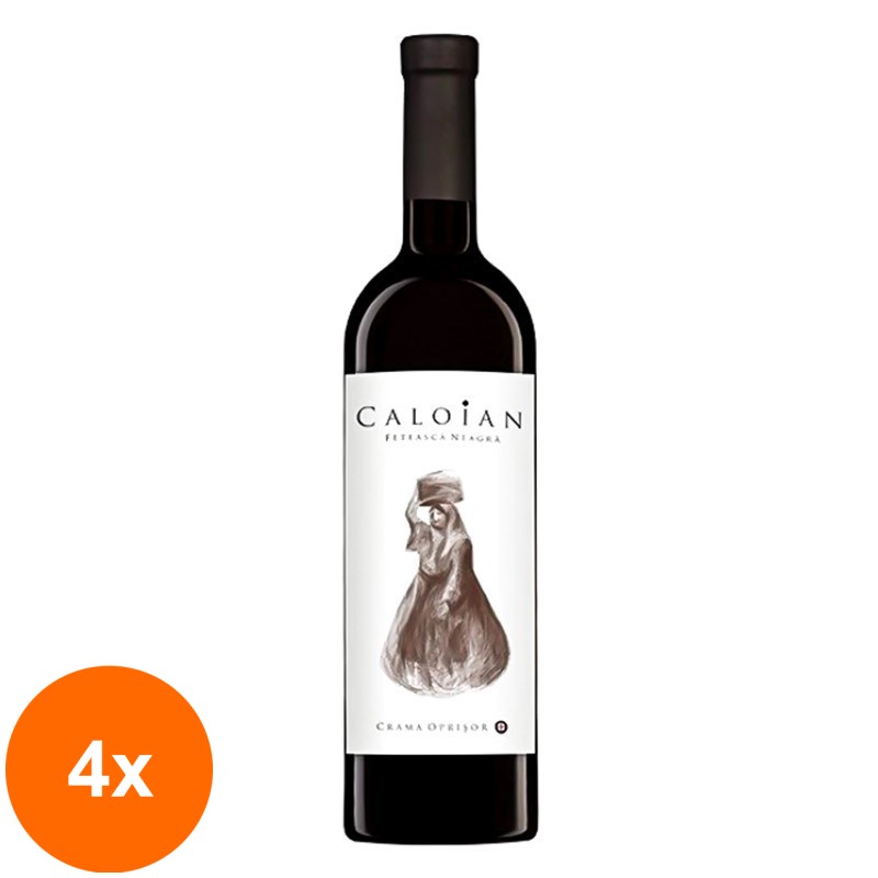 Set 4 x Vin Caloian Crama Oprisor Feteasca Neagra, Rosu Sec 0.75 l