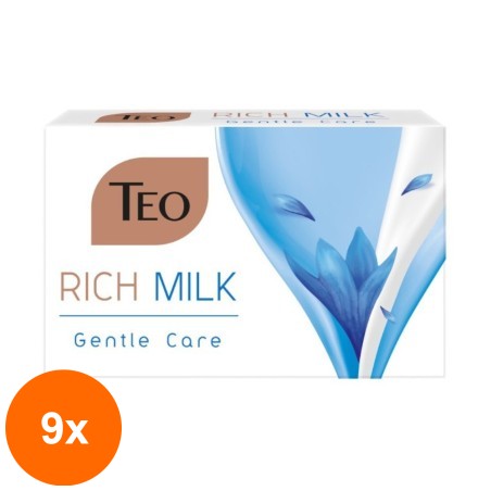 Set 9 x Sapun Teo Rich Milk Gentle Care, 90 g...
