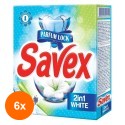 Set 6 x Detergent Automat Savex 2 in 1 White, 3 Spalari, 300 G