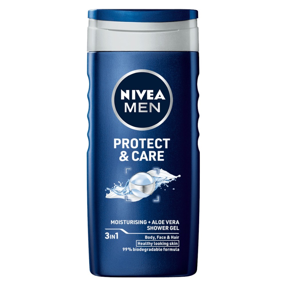 Set 3 x Gel de Dus Nivea Men Protect Care, cu Aloe Vera, 250 ml