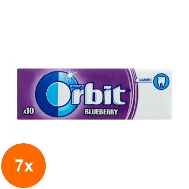 Set 7 x Guma de Mestecat Orbit Blueberry, Coacaze, 14 g
