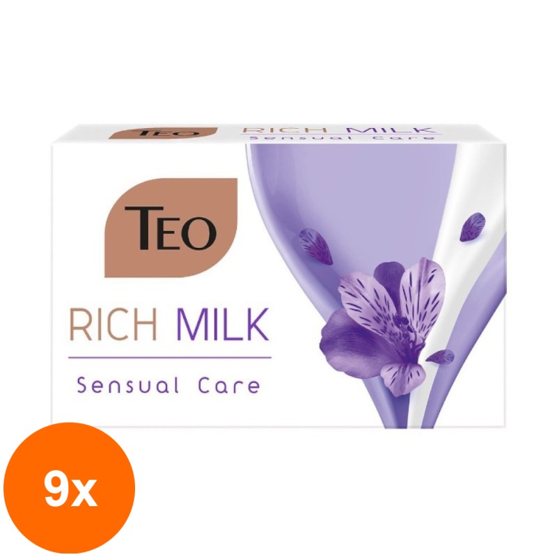 Set 9 x Sapun Teo Rich Milk Sensual Care, 90 g