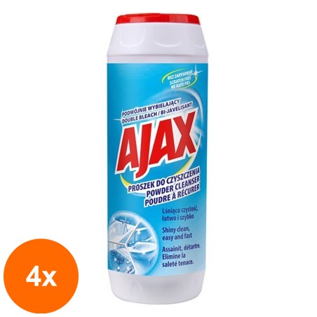 Set 4 x Praf de Curatat Ajax Double Bleach, 450 g...